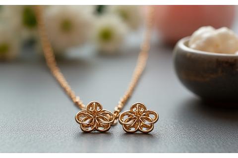 繊細な和風デザインのジュエリーと日本の陶器