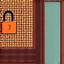 アクセス制御を示す扉と鍵のアイコン、日本の紋様